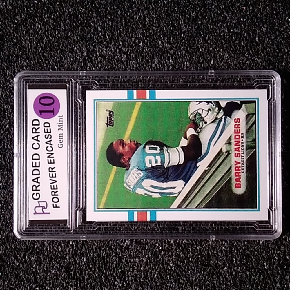 1989 Barry Sanders Detriot Lions HOF Football Rookie Card Graded  10 Gem Mint